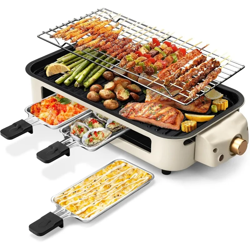 Electric Indoor Grill,2 in 1 Indoor Grills for Kitchen with Grill Net & Non-Stick Cooking Removable Plate, Temperature Co
Electric Indoor Grill,2 in 1 Indoor Grills for Kitchen with Grill Net & Non-Stick Cooking Removable Plate, Temperature Co