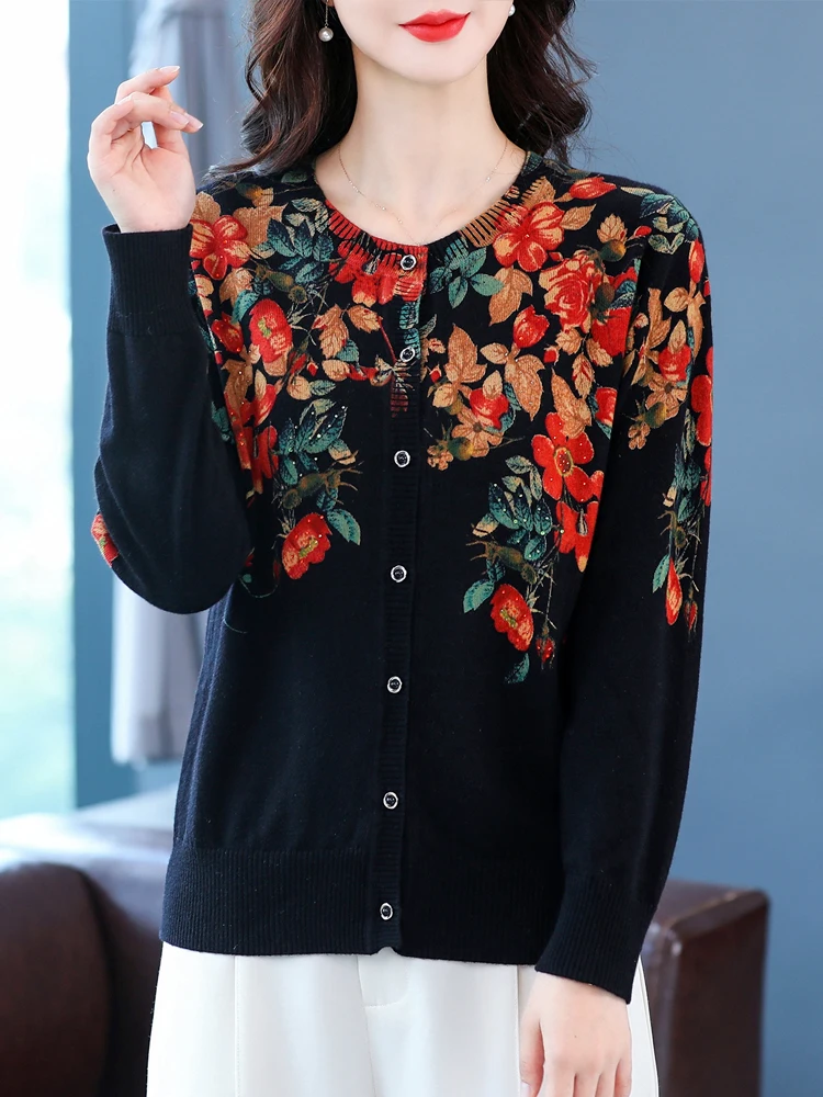 Print Female Cardigans Autumn Spring Knitted Sweater Women Long Sleeve Top O Neck Soft Cardigan Women
Print Female Cardigans Autumn Spring Knitted Sweater Women Long Sleeve Top O Neck Soft Cardigan Women