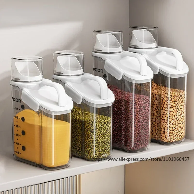 Box Food Storage Kitchen Storage Containers Grain Storage Tank with Measuring Cup Moisture-Proof Sealed Cans Grain Organizer
Box Food Storage Kitchen Storage Containers Grain Storage Tank with Measuring Cup Moisture-Proof Sealed Cans Grain Organizer