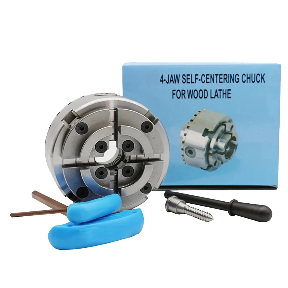 KP96 4-Jaw Self-Centering Chuck For Wood Lathe High Precision Woodworking Chuck 4 Inch 100MM Thread M33*3.5 Clamping 8-60MM
KP96 4-Jaw Self-Centering Chuck For Wood Lathe High Precision Woodworking Chuck 4 Inch 100MM Thread M33*3.5 Clamping 8-60MM