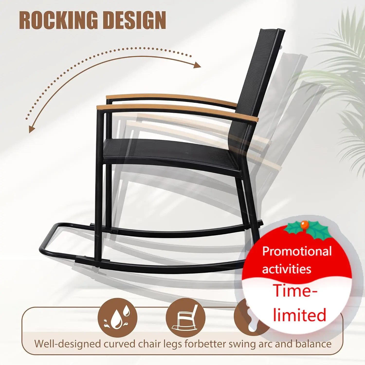 3 Piece Outdoor Rocking Bistro Set, Textilene Fabric Small Patio Furniture Set, Front Porch Rocker Chairs Conversation Set with
3 Piece Outdoor Rocking Bistro Set, Textilene Fabric Small Patio Furniture Set, Front Porch Rocker Chairs Conversation Set with