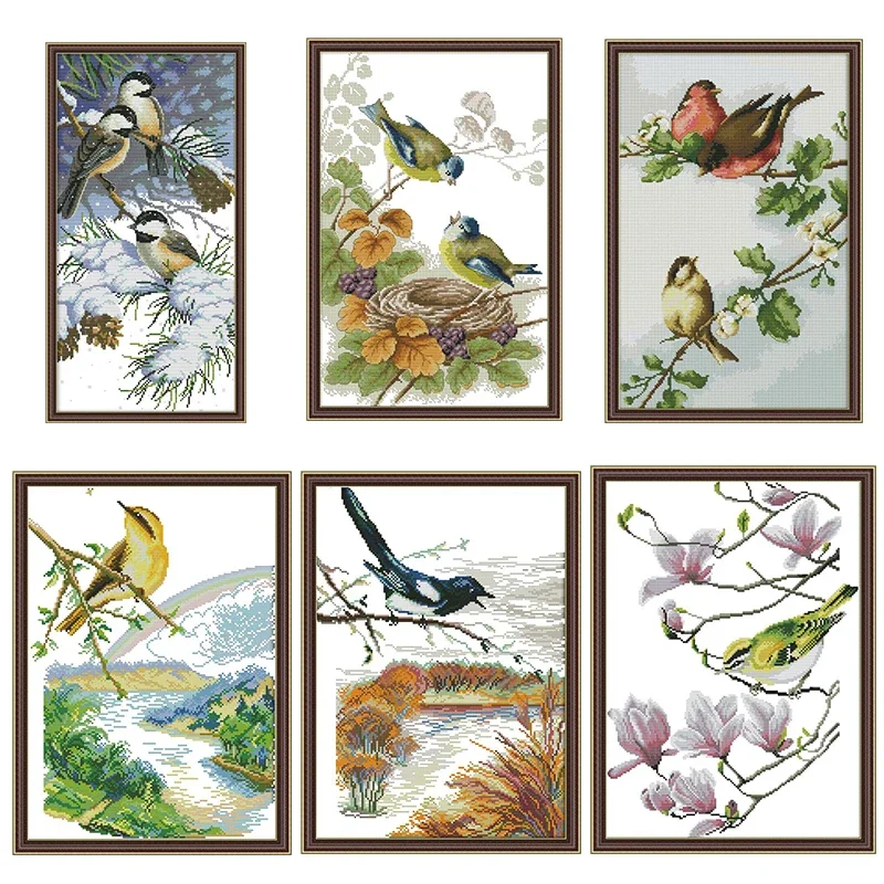 Flower Plant and Bird Cross Stitch Kit Embroidery Needlework Set, 14ct 11ct Canvas Embroidery, Modern Home Decoration Painting
Flower Plant and Bird Cross Stitch Kit Embroidery Needlework Set, 14ct 11ct Canvas Embroidery, Modern Home Decoration Painting