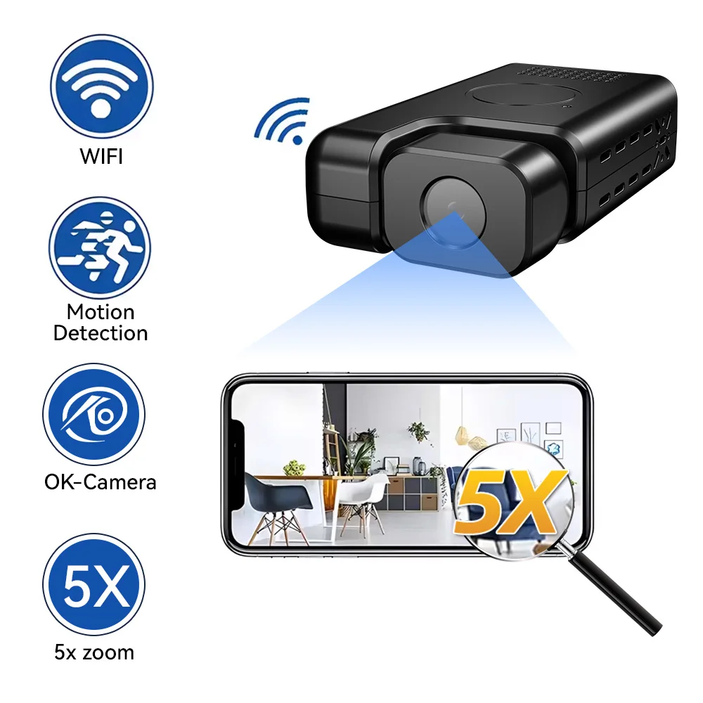 5MP Mini WiFi Body Camera Ultra Light Human Tracking IR Night Vision Built in Battery Remote Monitoring Portable Cam PEGATAH
5MP Mini WiFi Body Camera Ultra Light Human Tracking IR Night Vision Built in Battery Remote Monitoring Portable Cam PEGATAH