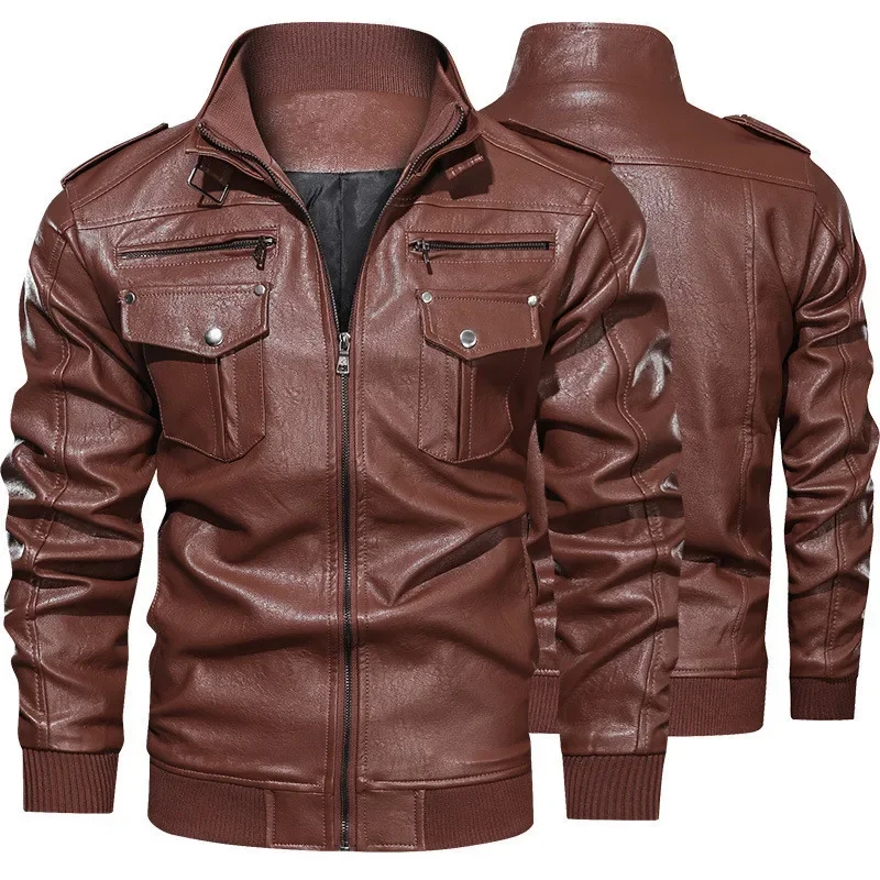 2024 Men's Stand Collar Casual PU Leather Jacket Autumn Youth Motorcycle Zipper Multi-Pocket Leather Jacket
2024 Men's Stand Collar Casual PU Leather Jacket Autumn Youth Motorcycle Zipper Multi-Pocket Leather Jacket