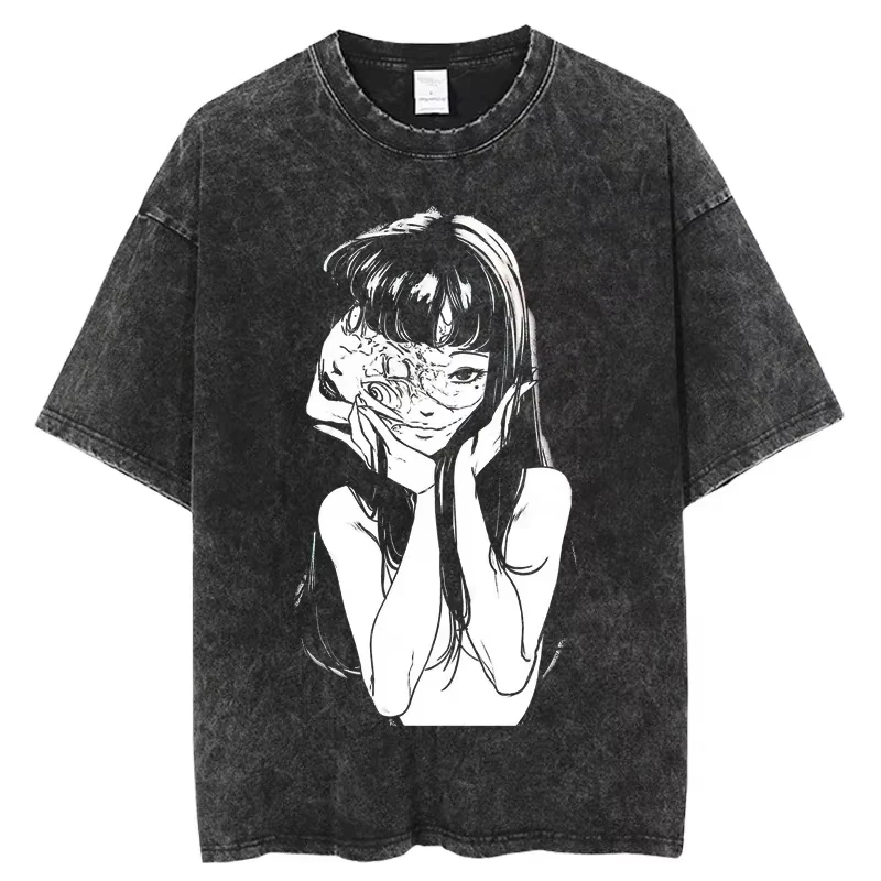 Футболка Oversize Acid для мужчин и женщин, футболка с изображением триллера и комиксов, стираная футболка Kawakami Tomie, футболки в стиле аниме, уличная одежда в стиле хип-хоп, унисекс 
Футболка Oversize Acid для мужчин и женщин, футболка с изображением триллера и комиксов, стираная футболка Kawakami Tomie, футболки в стиле аниме, уличная одежда в стиле хип-хоп, унисекс