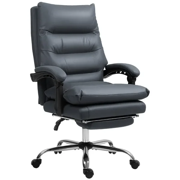 Vinsetto Microfibre Massage Office Chair, Heated Reclining Chair with Footrest, Double-tier Padding, Swivel Wheels, Dark Gray
Vinsetto Microfibre Massage Office Chair, Heated Reclining Chair with Footrest, Double-tier Padding, Swivel Wheels, Dark Gray