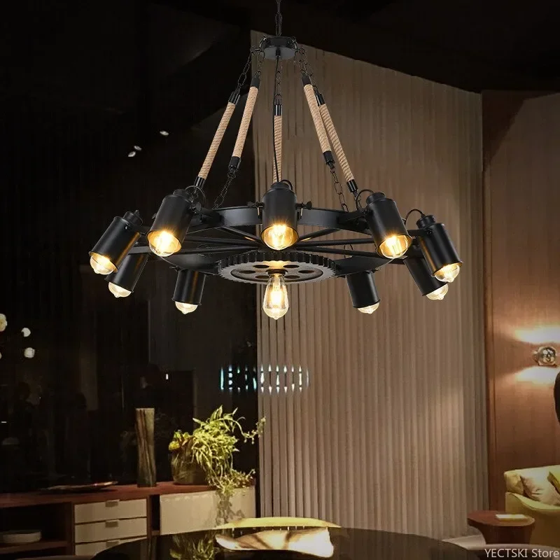 GHEUVNJ American industrial style hemp rope lamp, creative and personalized bar spotlight, antique iron restaurant pendant ligh
GHEUVNJ American industrial style hemp rope lamp, creative and personalized bar spotlight, antique iron restaurant pendant ligh