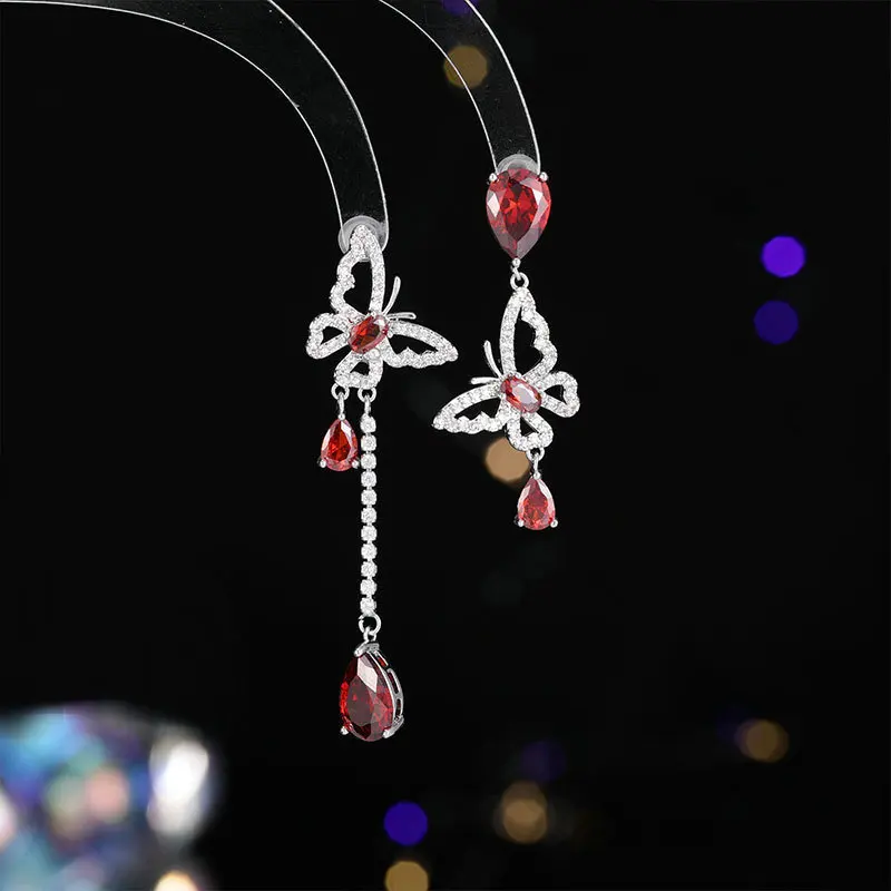 New Fashion Asymmetric Butterfly Water Drop S925 Silver Needle Design Zircon Light Luxury Elegant High-end Earrings
New Fashion Asymmetric Butterfly Water Drop S925 Silver Needle Design Zircon Light Luxury Elegant High-end Earrings