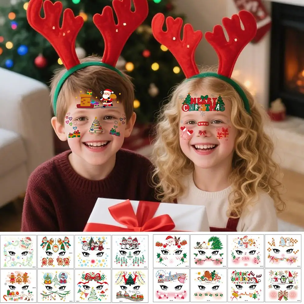 8PCS Christmas Face Tattoo Stickers Bells Bow Hearts Stars Ribbons Freckles Temporary Tattoo Stickers For Festival Party
8PCS Christmas Face Tattoo Stickers Bells Bow Hearts Stars Ribbons Freckles Temporary Tattoo Stickers For Festival Party