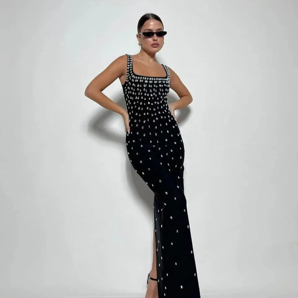 Fashionable Bandage Dress Women's Slim Fit Sequin Wrap Party Dress High Waist Nylon Fabric Elegant Luxury Girls Dress
Fashionable Bandage Dress Women's Slim Fit Sequin Wrap Party Dress High Waist Nylon Fabric Elegant Luxury Girls Dress