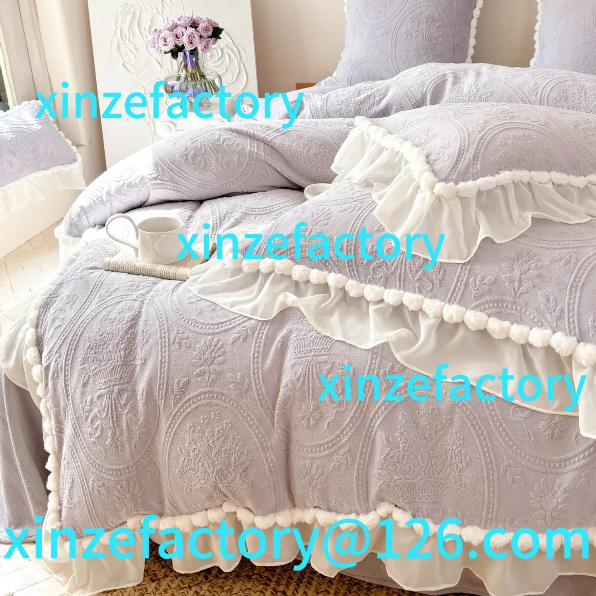 Customizable autumn and winter girl heart French plush small lace skin-friendly sheets
Customizable autumn and winter girl heart French plush small lace skin-friendly sheets