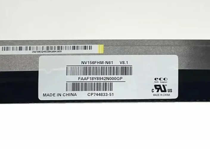 15.6'' NV156FHM-N61 IPS Laptop LCD Screen Display Panel 1920*1080 EDP 30 Pins 72% NTSC
15.6'' NV156FHM-N61 IPS Laptop LCD Screen Display Panel 1920*1080 EDP 30 Pins 72% NTSC