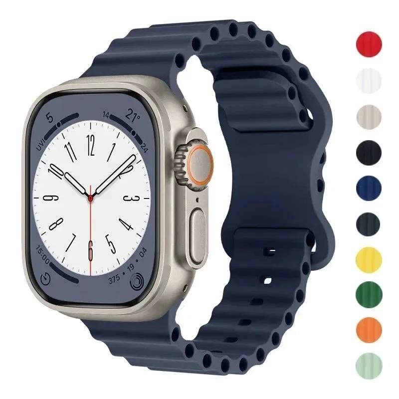 Ocean Silicone Strap For Apple Watch Ultra 3 2 1 49mm Breathable Bracelet Wristband Series 9 8 7 6 5 4 SE 45mm 44mm 42mm Straps
Ocean Silicone Strap For Apple Watch Ultra 3 2 1 49mm Breathable Bracelet Wristband Series 9 8 7 6 5 4 SE 45mm 44mm 42mm Straps