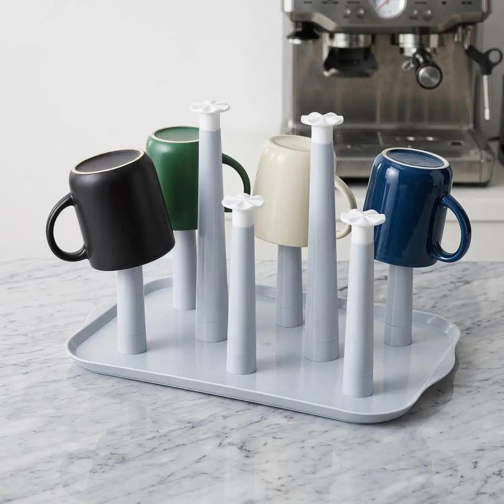6-Slot Plastic Cup Drying Rack with Drip Tray Space-Saving Countertop Organizer for Mugs Glasses Kitchen Storage Rack Cup Drip T
6-Slot Plastic Cup Drying Rack with Drip Tray Space-Saving Countertop Organizer for Mugs Glasses Kitchen Storage Rack Cup Drip T