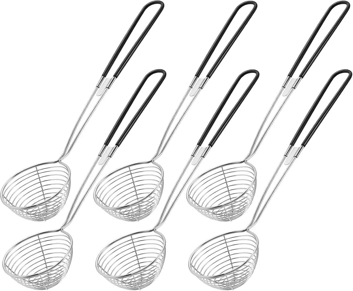 6-Piece Hot Pot Strainer Scoops Stainless Steel 2.5 Inch Mini Spider Skimmer Pasta Mesh Spoon with Handle for Home
6-Piece Hot Pot Strainer Scoops Stainless Steel 2.5 Inch Mini Spider Skimmer Pasta Mesh Spoon with Handle for Home