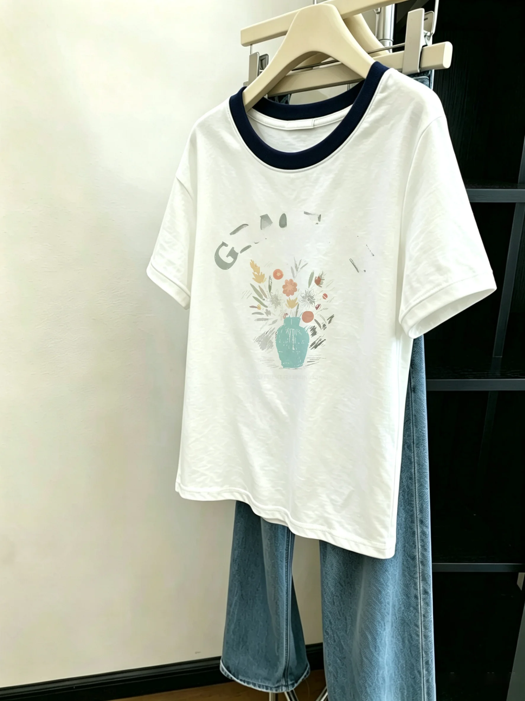 Retro Korean Style round Neck Short Sleeve T-Shirt Unisex Summer Casual Versatile Shoulder Line Top Trendy Streetwear
Retro Korean Style round Neck Short Sleeve T-Shirt Unisex Summer Casual Versatile Shoulder Line Top Trendy Streetwear