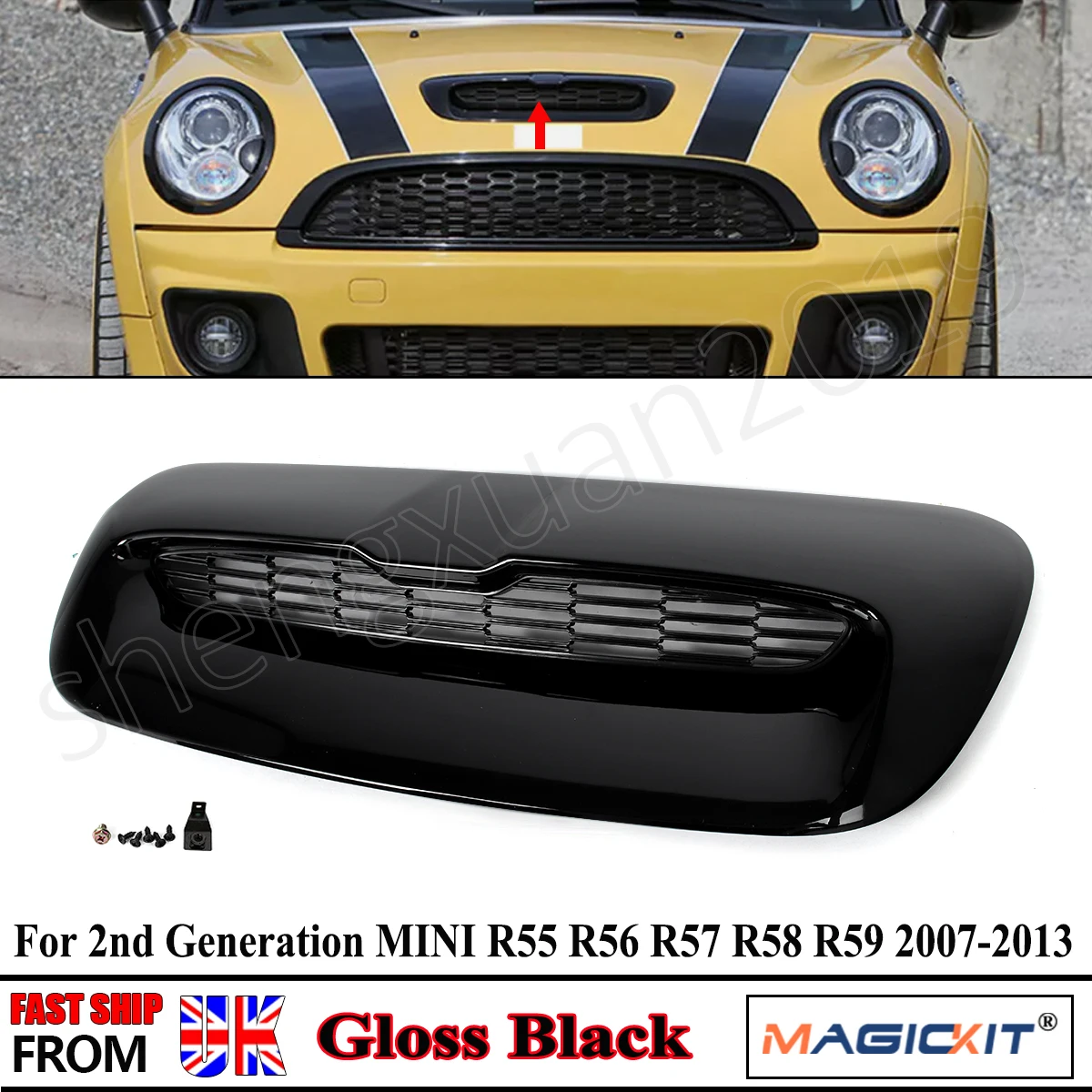 Hood Vent Grille Fit For BMW Mini Cooper S R55 R56 R57 R58 R59 2007-2014 Hood Air Vent Scoop Glossy Black Hood Grille Insert
Hood Vent Grille Fit For BMW Mini Cooper S R55 R56 R57 R58 R59 2007-2014 Hood Air Vent Scoop Glossy Black Hood Grille Insert