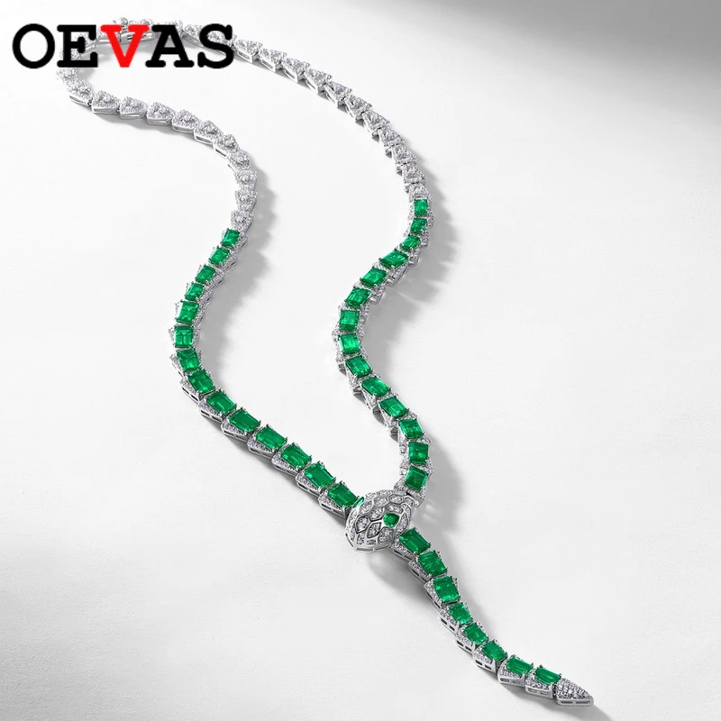 OEVAS стерлингового серебра 925 пробы, настоящий дух, змеиная лаборатория, изумруд/рубистый драгоценный камень, ожерелья, свадебные, помолвочные, изысканный подарок, ювелирные изделия
OEVAS стерлингового серебра 925 пробы, настоящий дух, змеиная лаборатория, изумруд/рубистый драгоценный камень, ожерелья, свадебные, помолвочные, изысканный подарок, ювелирные изделия
