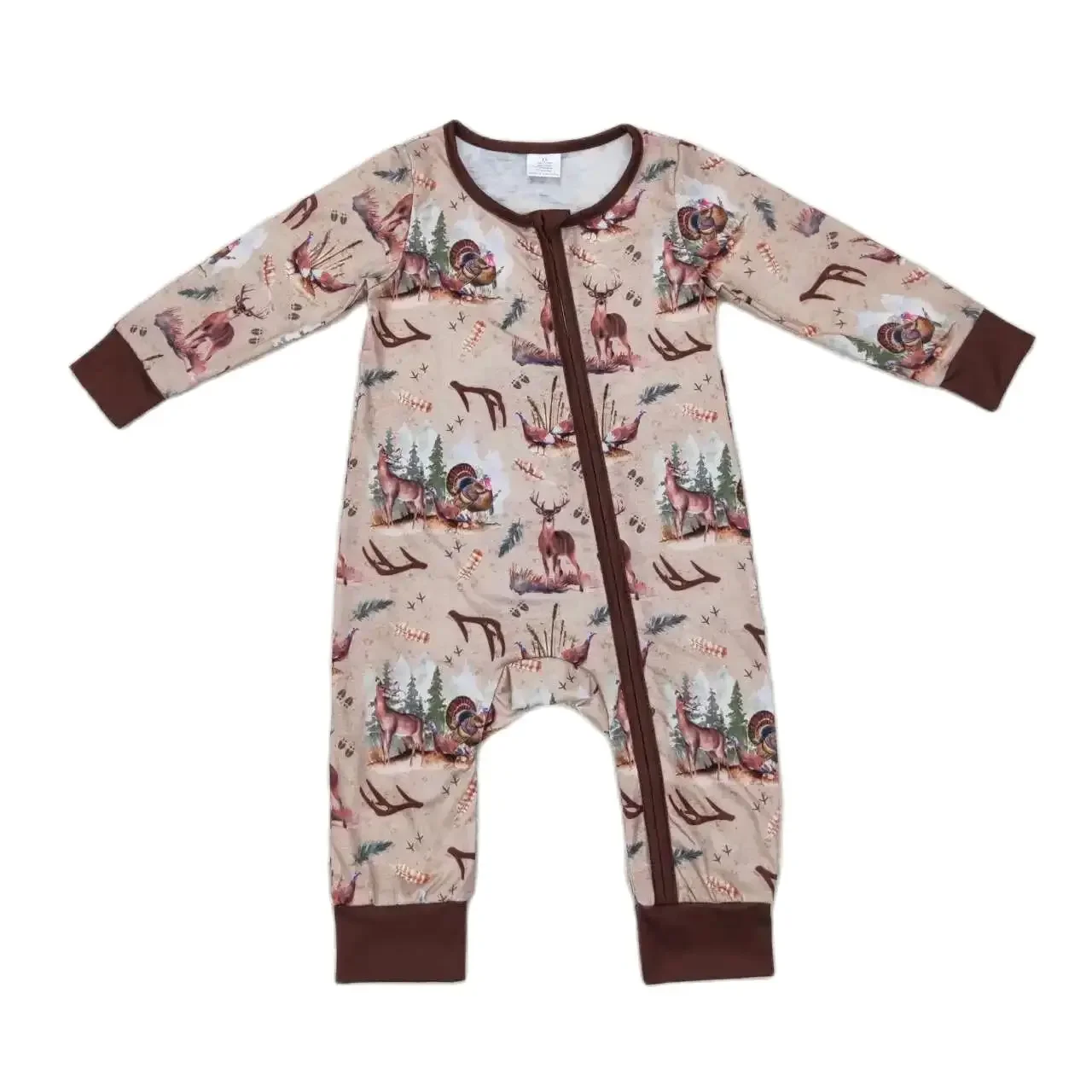 LR1014 Good Quality Baby Boy Clothes Long Sleeveless Top Modal Antler Turkey Brown Zipper Print With Jumpsuit Children Clothes
LR1014 Good Quality Baby Boy Clothes Long Sleeveless Top Modal Antler Turkey Brown Zipper Print With Jumpsuit Children Clothes