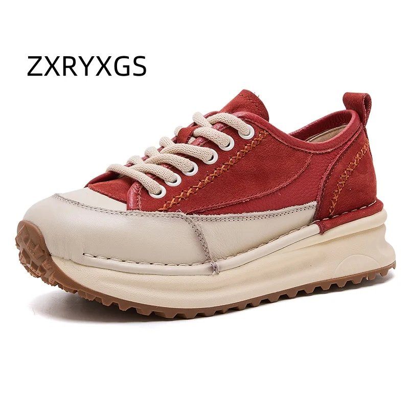 ZXRYXGS Top Layer Cowhide Spell Colors Women Fashionable Sneakers New 2025 College Style Light Comfortable Increase Trendy Shoes
ZXRYXGS Top Layer Cowhide Spell Colors Women Fashionable Sneakers New 2025 College Style Light Comfortable Increase Trendy Shoes
