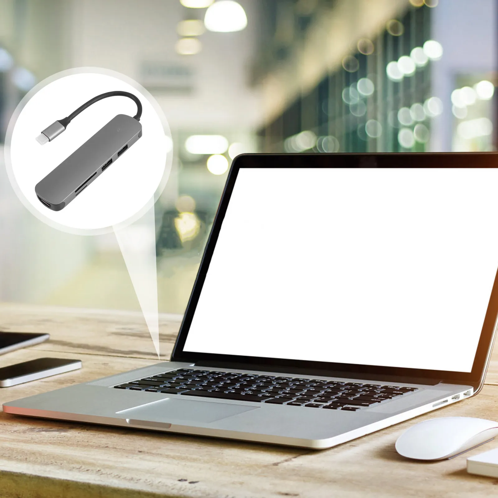 5-in-1 USB Hub Type-C to 4 USB 3.0 Ports Aluminum Alloy Portable Data Hub for Laptop Phone Tablet High Adapter
5-in-1 USB Hub Type-C to 4 USB 3.0 Ports Aluminum Alloy Portable Data Hub for Laptop Phone Tablet High Adapter