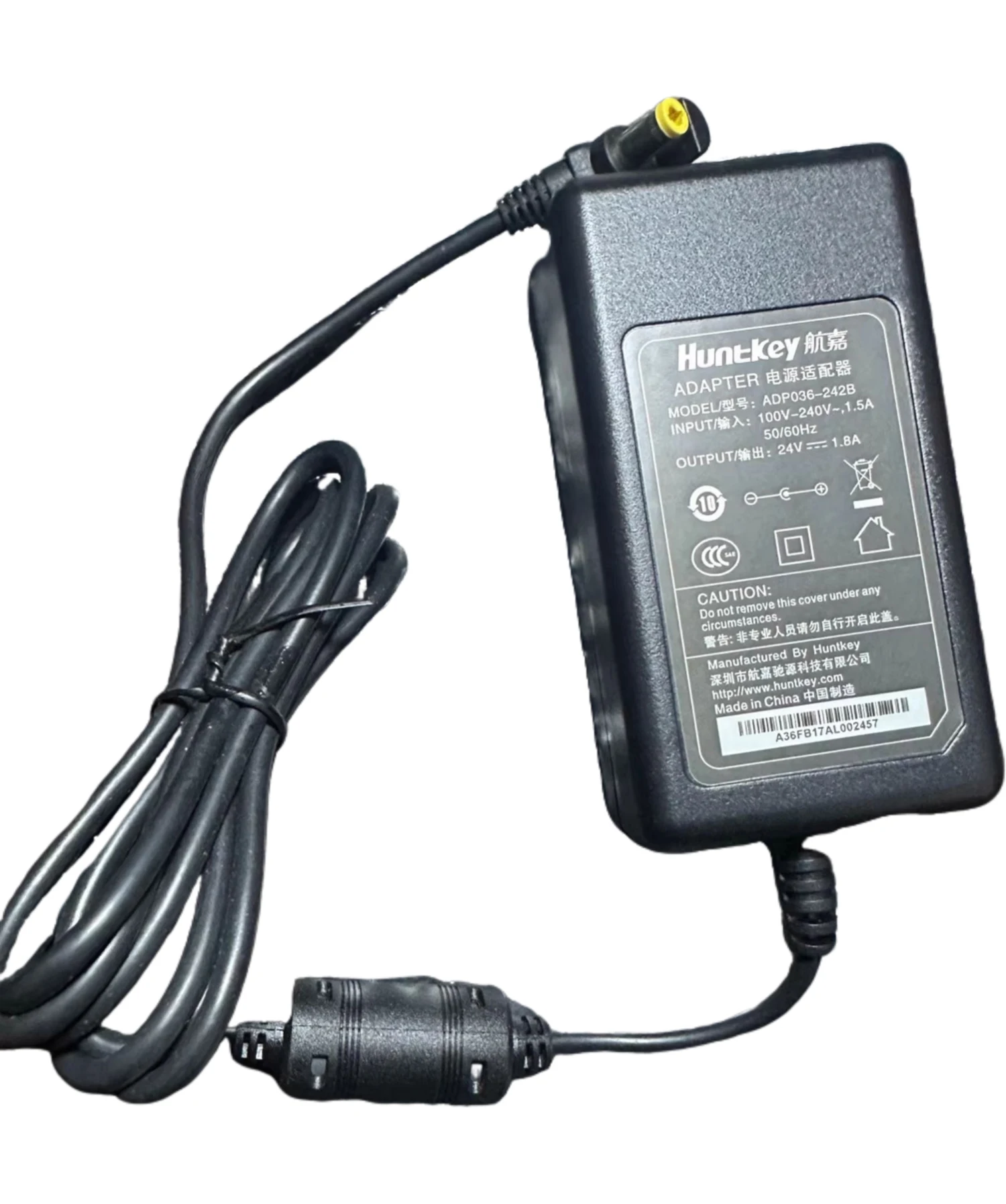HUNTKEY ADP036-242B Power Supply 24V 1.8A AC Adapter Charger 5.5*2.5mm DC Plug
HUNTKEY ADP036-242B Power Supply 24V 1.8A AC Adapter Charger 5.5*2.5mm DC Plug