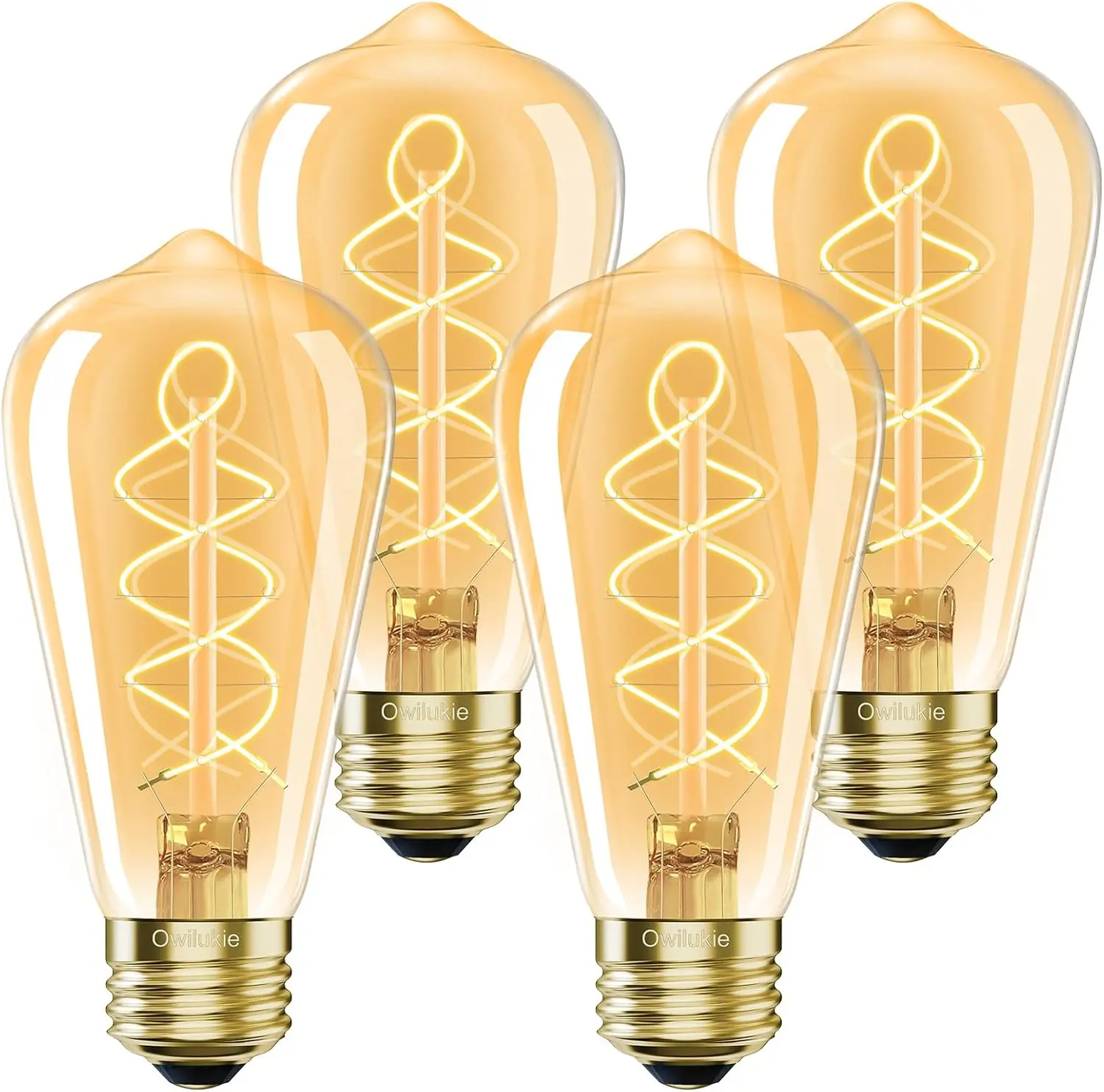 Vintage LED Bulb 4W E26 Dimmable, ST64 Amber Warm Light 2200K, 300lm, CR90+, Pack of 4
Vintage LED Bulb 4W E26 Dimmable, ST64 Amber Warm Light 2200K, 300lm, CR90+, Pack of 4