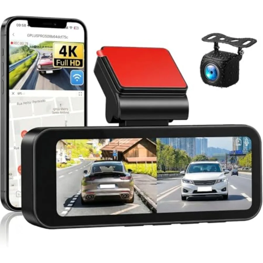 4K Dash Cam Front and Rear for Cars: Built-in GPS WiFi, G-Sensor, 170 Wide Angle, 3.16 IPS Screen, Loop Recording, Waterproof,
4K Dash Cam Front and Rear for Cars: Built-in GPS WiFi, G-Sensor, 170 Wide Angle, 3.16 IPS Screen, Loop Recording, Waterproof,