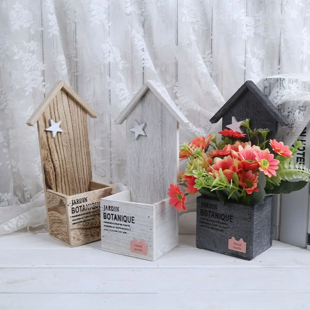 Crafts Wooden Flower Pot House Shaped Vintage Storage Box Personality Creative Pen Holder Gift
Crafts Wooden Flower Pot House Shaped Vintage Storage Box Personality Creative Pen Holder Gift