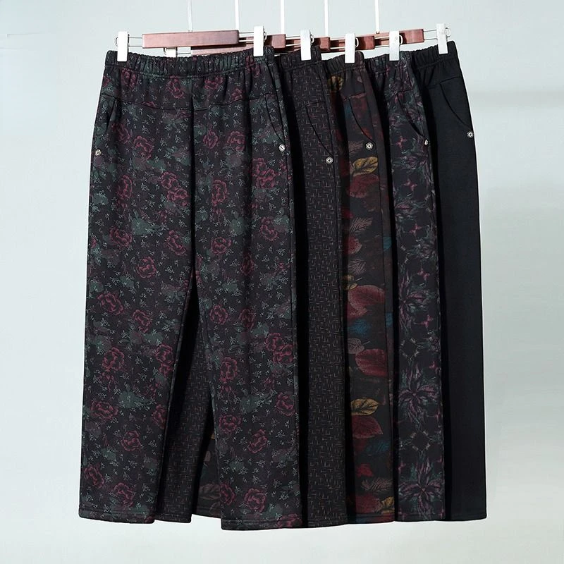 Autumn Winter Middle Age Women Thick Velvet Pants Female Mom High Elastic Print Flower Trousers Warm for Q579
Autumn Winter Middle Age Women Thick Velvet Pants Female Mom High Elastic Print Flower Trousers Warm for Q579