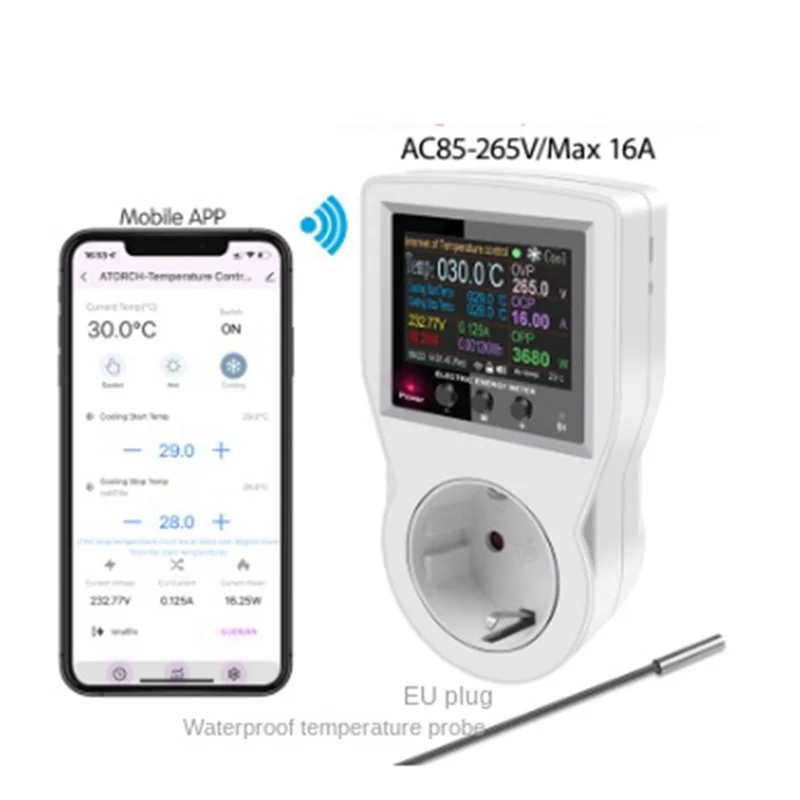 Tuya Smart Home Wifi Socket AC Voltmeter Digital Thermostat with Timing Switch Sensor Probe Cooling and Heating UK Plug
Tuya Smart Home Wifi Socket AC Voltmeter Digital Thermostat with Timing Switch Sensor Probe Cooling and Heating UK Plug