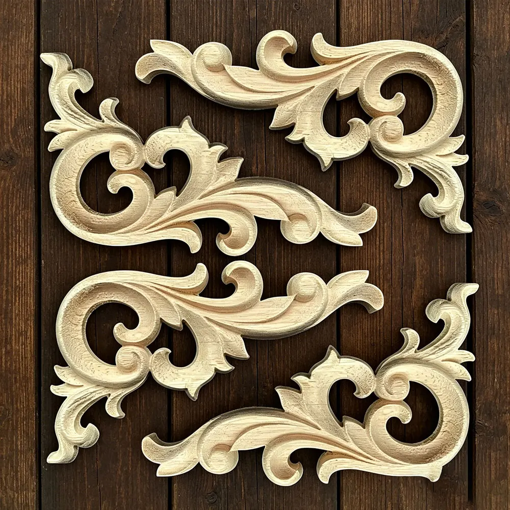 4PCS Woodcarving Decal Corner Applique Frame Door Decor Wall Furniture Decorative Figurines Wood Miniature Flower Branch 10-20cm
4PCS Woodcarving Decal Corner Applique Frame Door Decor Wall Furniture Decorative Figurines Wood Miniature Flower Branch 10-20cm