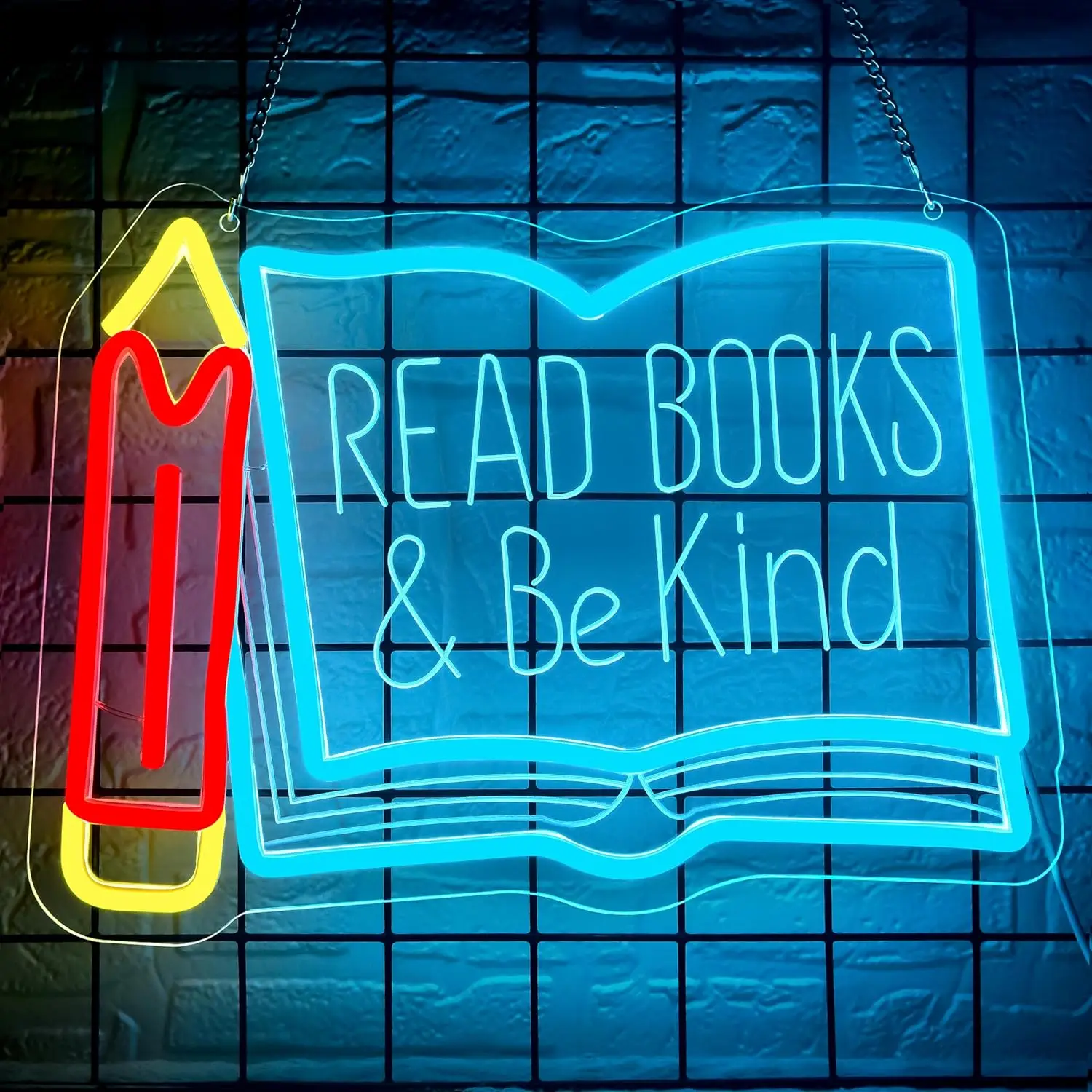 Read Books Be Kind Neon Sign Dimmable Energy-Efficient Night light for Bookstore Library Classroom Decor Wall Draw Birthday Gift
Read Books Be Kind Neon Sign Dimmable Energy-Efficient Night light for Bookstore Library Classroom Decor Wall Draw Birthday Gift
