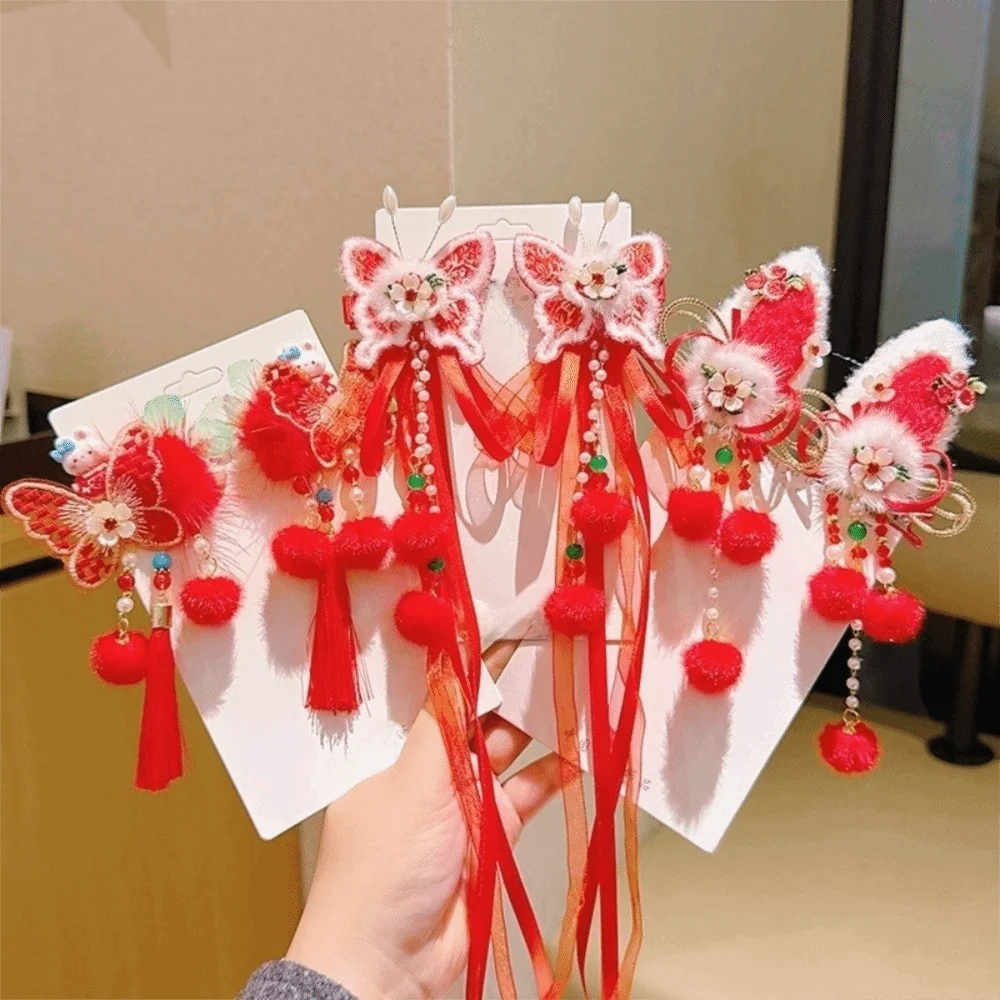 Cheongsam Elegant Traditional Chinese Hair Clip Cute Hair Ball Tassel Hairpin Red Bow New Year Hair Accessory Children's Parties
Cheongsam Elegant Traditional Chinese Hair Clip Cute Hair Ball Tassel Hairpin Red Bow New Year Hair Accessory Children's Parties