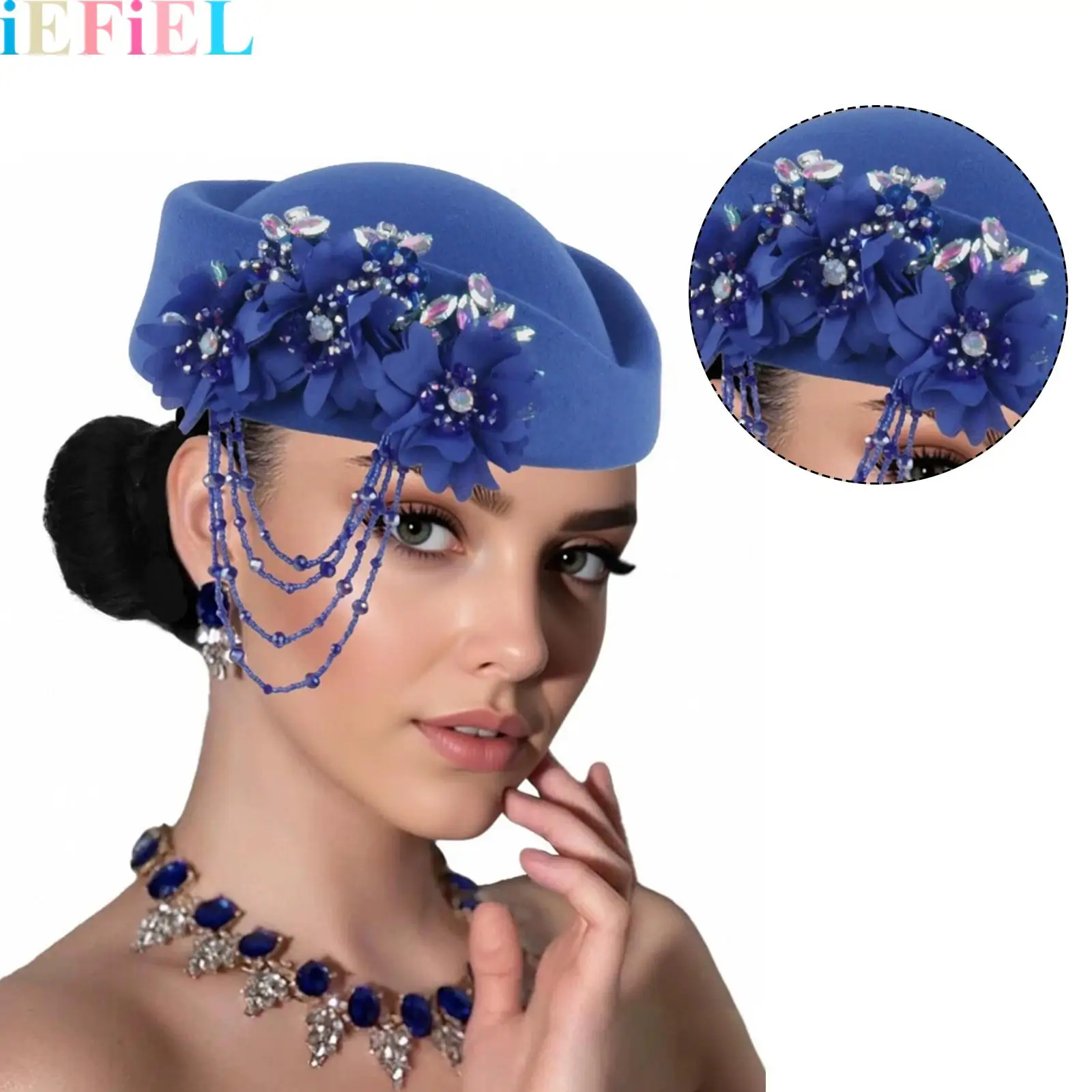 Retro Beret Hats for Women Felt Church Derby Headdress Women Rhinestone Floral Hat Suitable for Wedding Parties Events
Retro Beret Hats for Women Felt Church Derby Headdress Women Rhinestone Floral Hat Suitable for Wedding Parties Events