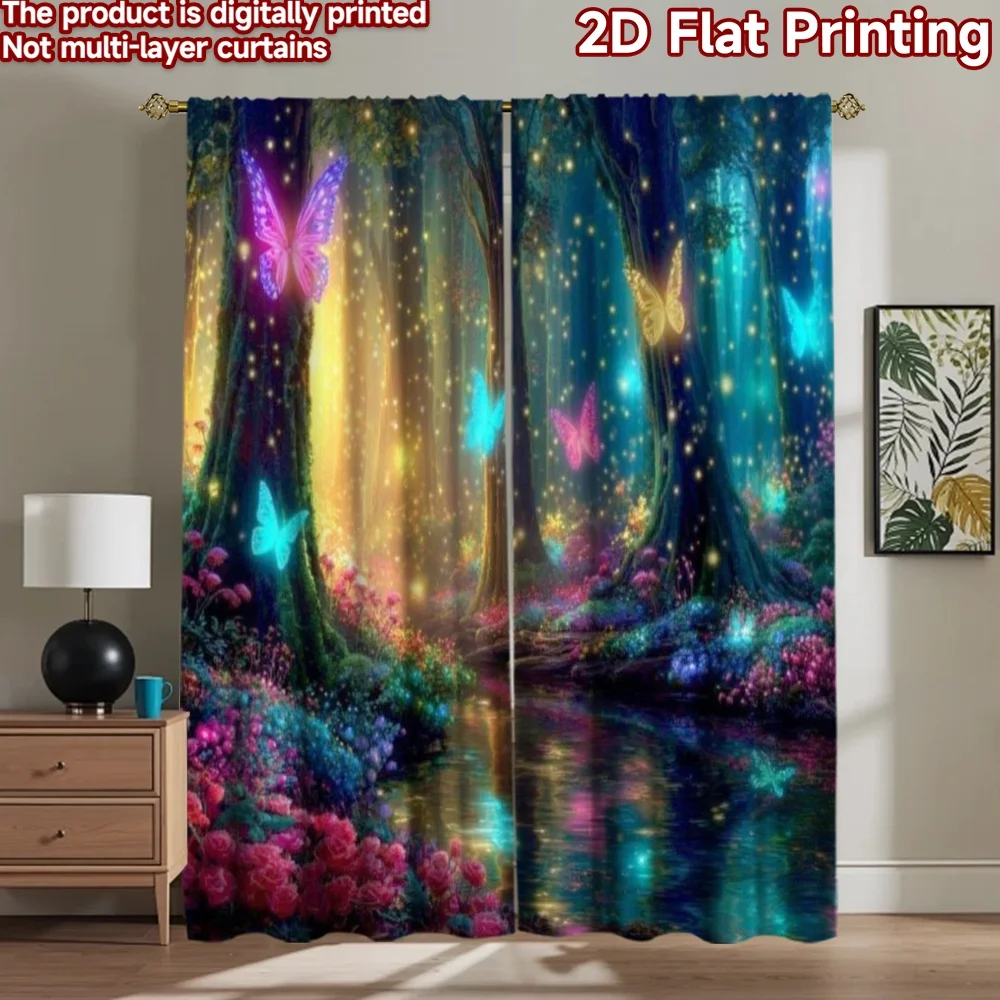 2D flat printing 2pcs Party Window Curtains Enchanted Forest Butterflies Glow Digital Printed Polyester Drapes Seasonal Party &
2D flat printing 2pcs Party Window Curtains Enchanted Forest Butterflies Glow Digital Printed Polyester Drapes Seasonal Party &