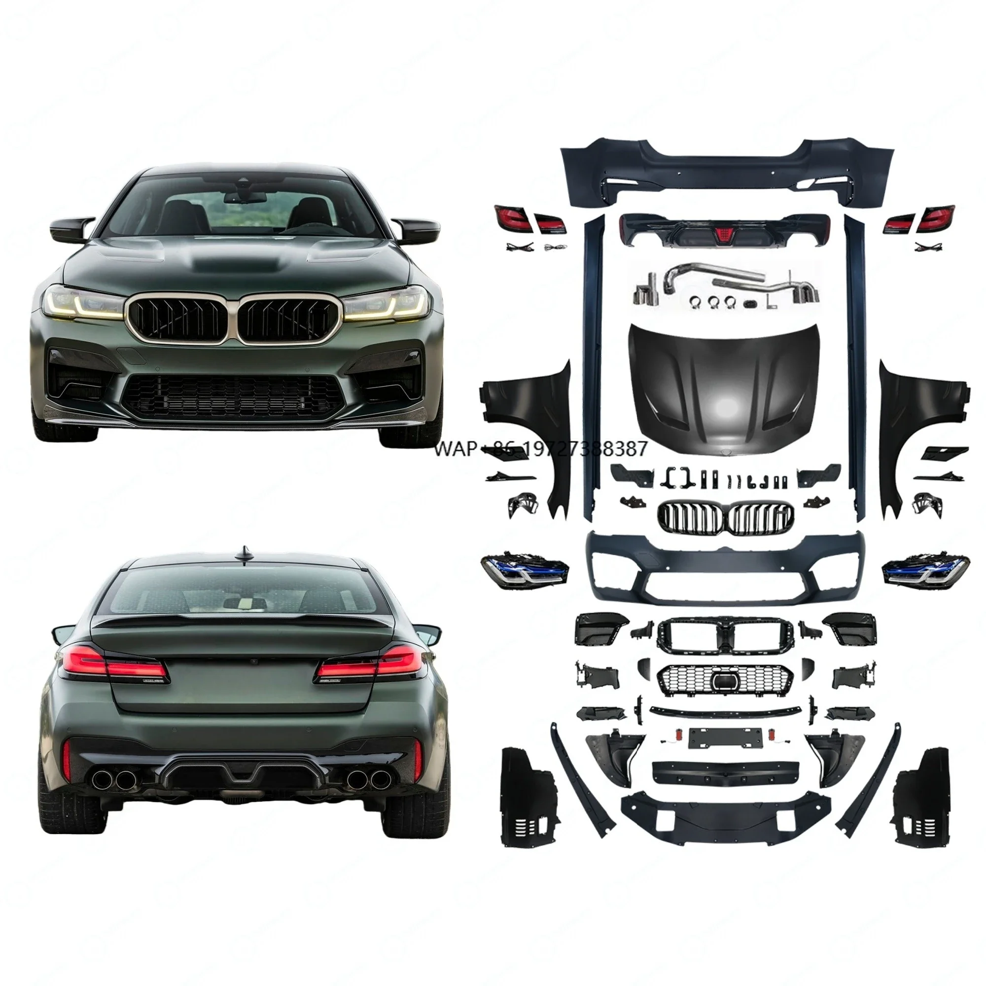 Auto Facelift Refit Body Kit for 5 Series F10 2010-2017 Upgrade to Racing F90 M5CS Style Front Rear Bumper Assembly Skirt
Auto Facelift Refit Body Kit for 5 Series F10 2010-2017 Upgrade to Racing F90 M5CS Style Front Rear Bumper Assembly Skirt
