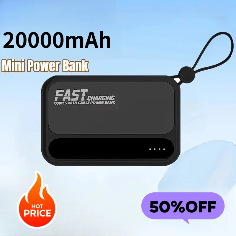 Внешний аккумулятор 20000 мАч большой емкости со встроенными кабелями 4-в-1, интеллектуальным цифровым дисплеем, портативная батарея для iPhone и Huawei
Внешний аккумулятор 20000 мАч большой емкости со встроенными кабелями 4-в-1, интеллектуальным цифровым дисплеем, портативная батарея для iPhone и Huawei