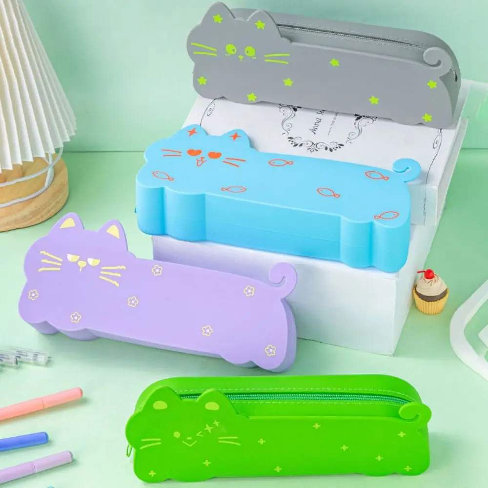 Desktop Organizer Silicone Pencil Case Large Capacity Cat Shape Stationery Box Waterproof Cartoon Pen Pouch Gift
Desktop Organizer Silicone Pencil Case Large Capacity Cat Shape Stationery Box Waterproof Cartoon Pen Pouch Gift