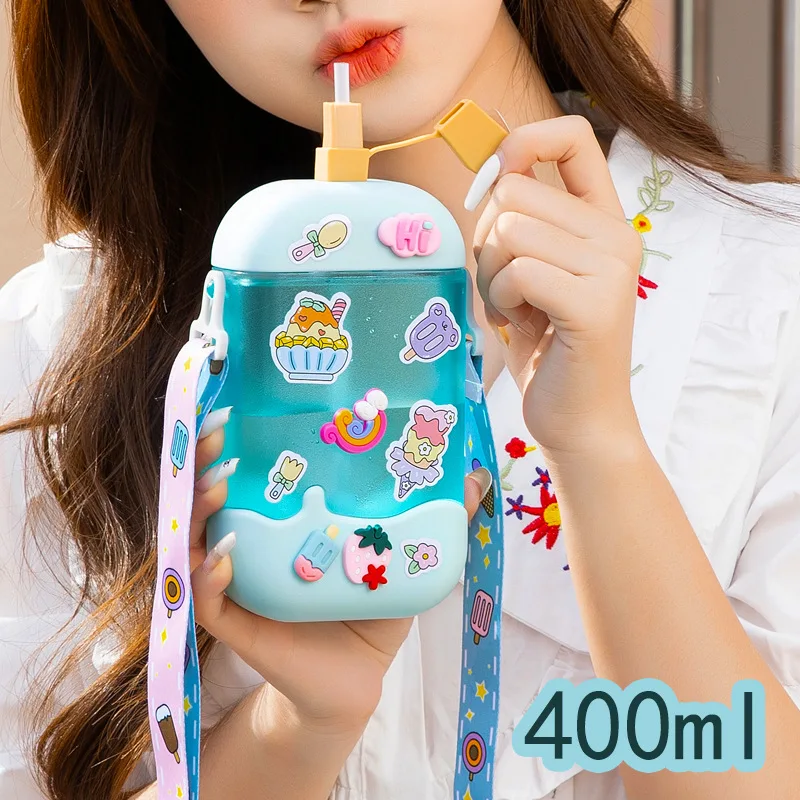 Plastic 400ML Water Cup Crossbody Strap Plastic Spout Cup Ice Cream Popsicle Shape Student Water Bottle
Plastic 400ML Water Cup Crossbody Strap Plastic Spout Cup Ice Cream Popsicle Shape Student Water Bottle