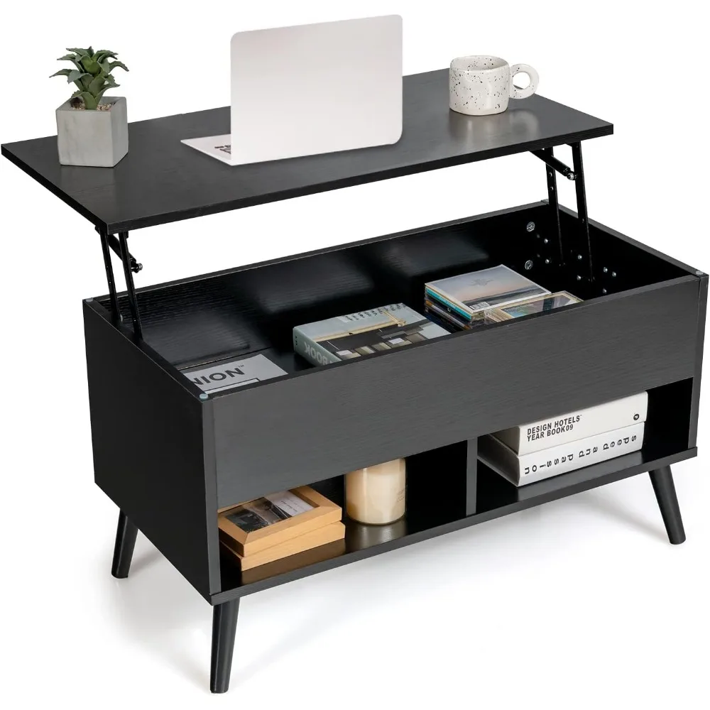 Lift Top Coffee Table, Wooden Lift Tabletop Dining Table with Hidden Storage & 2 Open Shelves, Metal Hydraulic Lifting Device
Lift Top Coffee Table, Wooden Lift Tabletop Dining Table with Hidden Storage & 2 Open Shelves, Metal Hydraulic Lifting Device