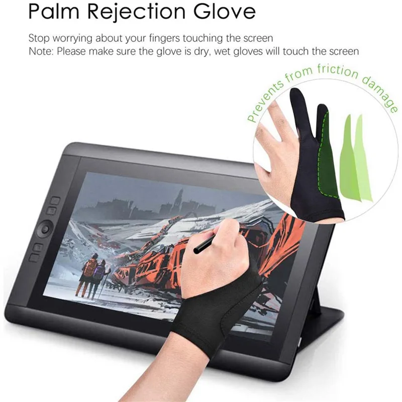 10 Pack Artist Gloves For Tablet Digital Drawing Glove Two Fingers Thicken Palm Rejection Glove For Graphics Pad (S)
10 Pack Artist Gloves For Tablet Digital Drawing Glove Two Fingers Thicken Palm Rejection Glove For Graphics Pad (S)
