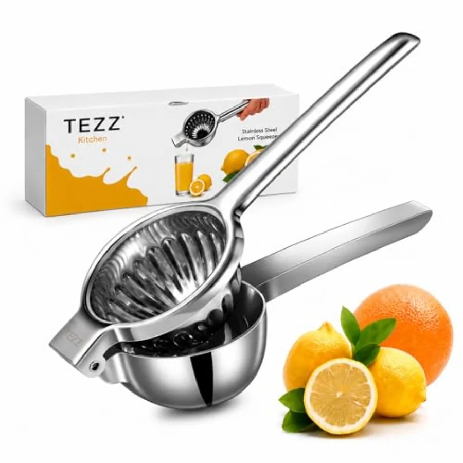 Upgrated Lemon Squeezer, Heavy Duty Handhelp Orange Juicer with 3.47'' extra big Filter Bowl, Stainl Steel Hand Pr Citrus Juice
Upgrated Lemon Squeezer, Heavy Duty Handhelp Orange Juicer with 3.47'' extra big Filter Bowl, Stainl Steel Hand Pr Citrus Juice