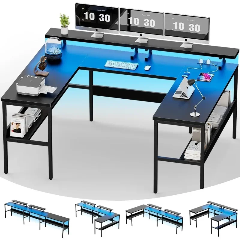 U Shaped Computer Desk, Customizable L Shaped Office Desk , Large Reversible Gaming Desk with Storage Shelves
U Shaped Computer Desk, Customizable L Shaped Office Desk , Large Reversible Gaming Desk with Storage Shelves