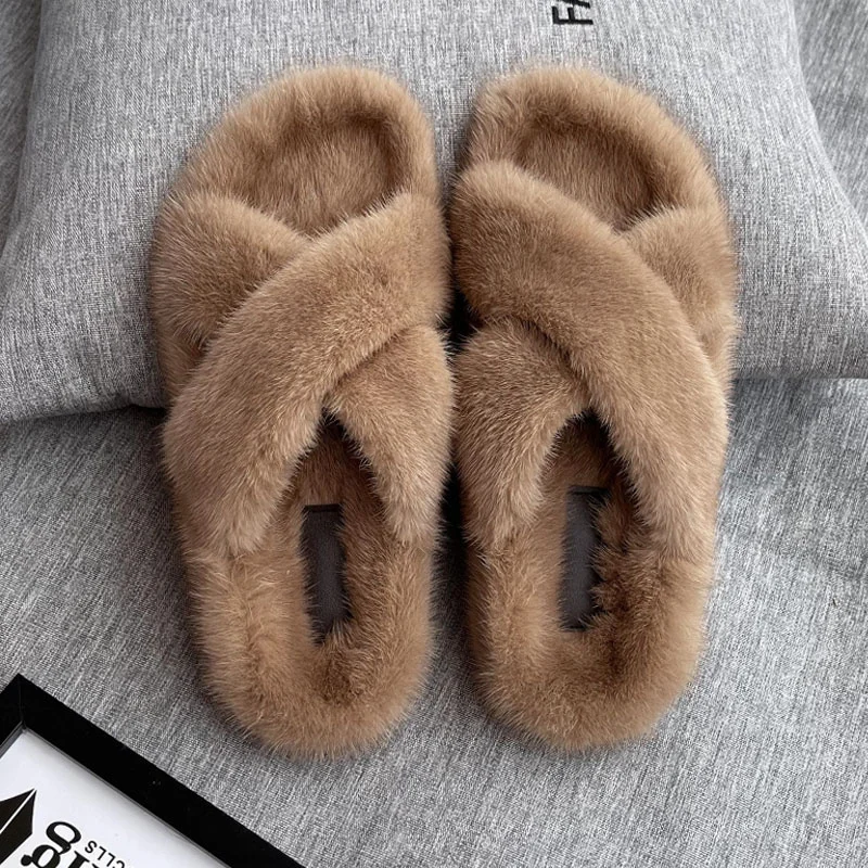 Women's Teen Cross Band Slippers Outdoor Furry Fuzzy Mink Fur Open Toe Shoes Casual Slides Slipper Flat Non Slip Woman Slippers
Women's Teen Cross Band Slippers Outdoor Furry Fuzzy Mink Fur Open Toe Shoes Casual Slides Slipper Flat Non Slip Woman Slippers
