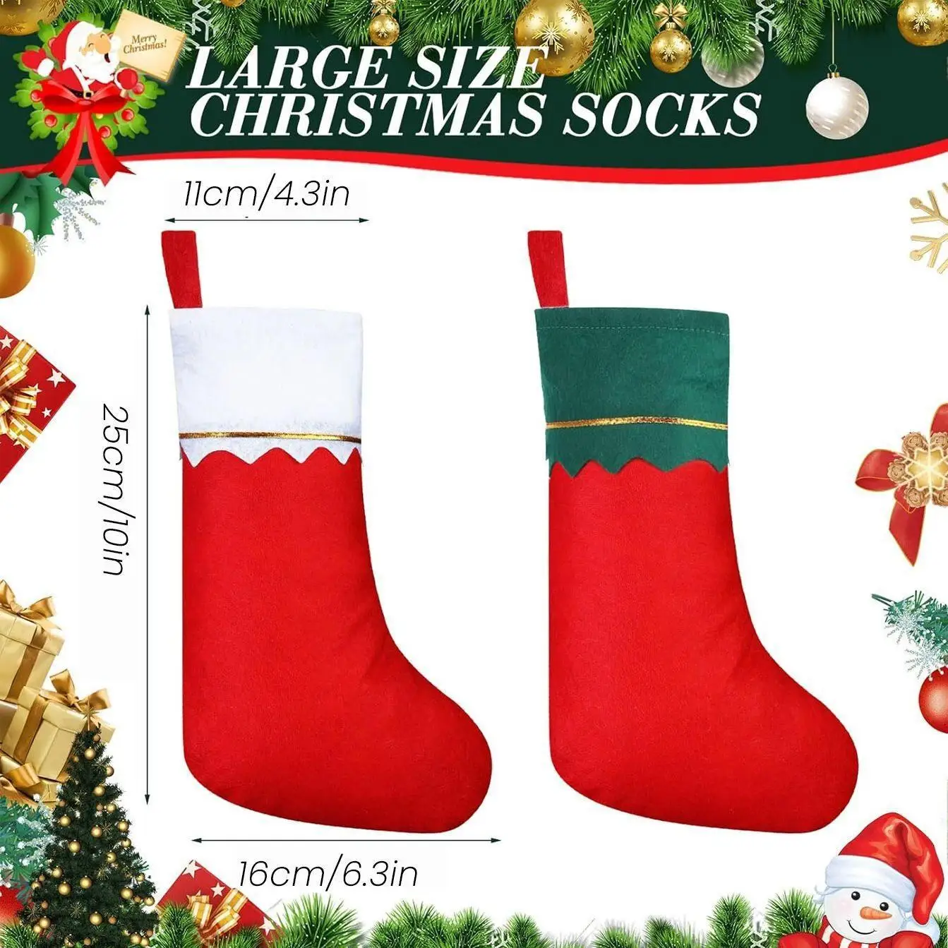 Red Christmas Socks Decorative Hanging Ornaments Festival Wedding Party Decorations Christmas Tree Indoor Hanging Accessories
Red Christmas Socks Decorative Hanging Ornaments Festival Wedding Party Decorations Christmas Tree Indoor Hanging Accessories