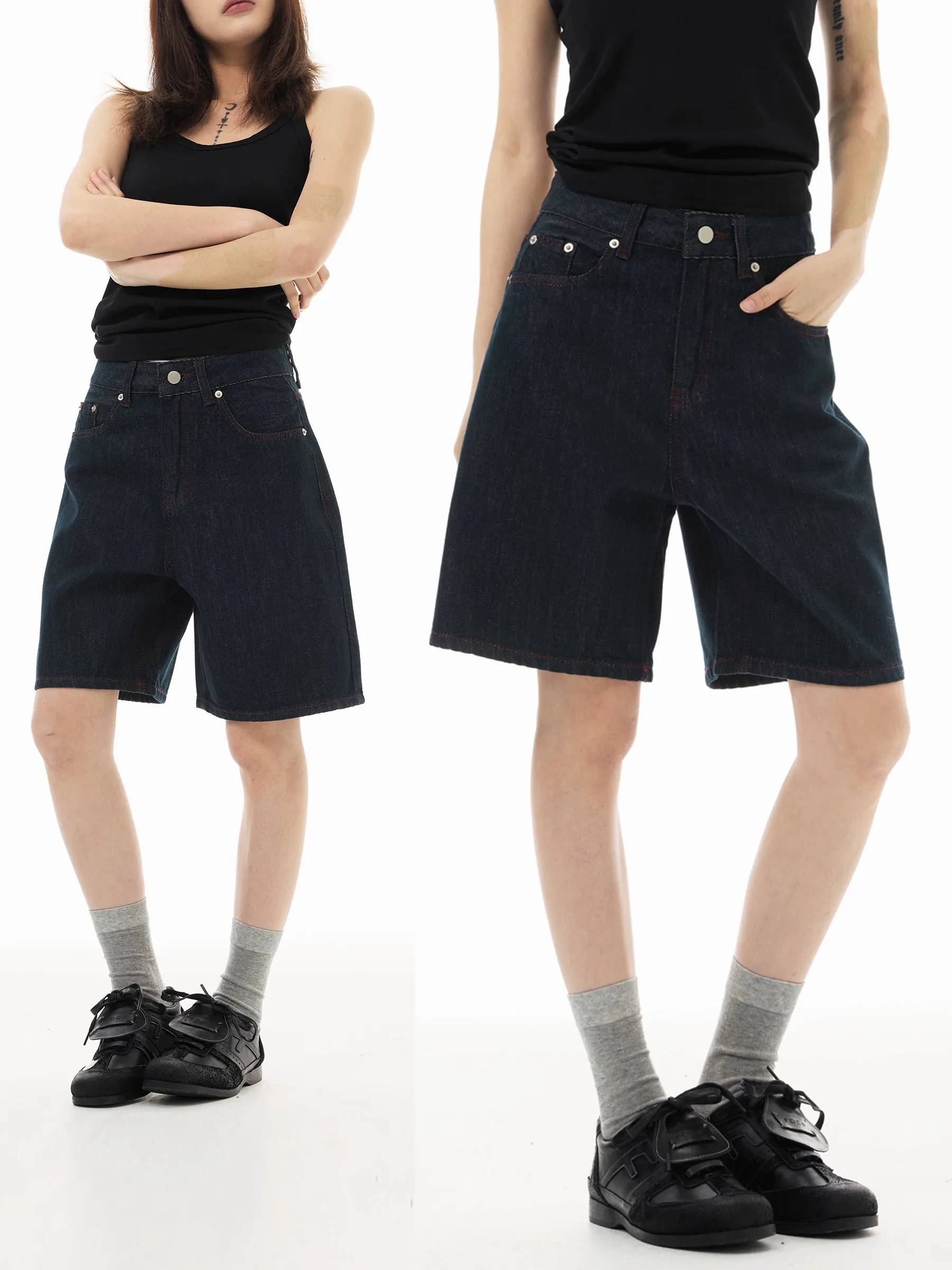 Retro American Washed Black Original Jeans Casual High Waist Slimming Shorts Women's Summer New Style Wide Leg Pants
Retro American Washed Black Original Jeans Casual High Waist Slimming Shorts Women's Summer New Style Wide Leg Pants