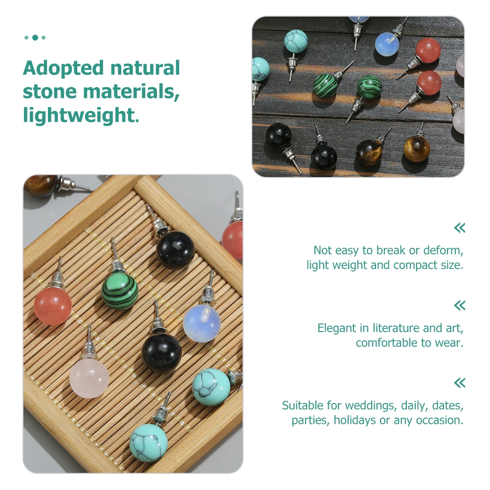 7 Pairs Trendy Earrings Studs for Women Stone Green Pine Turquoise Jewelry Miss
7 Pairs Trendy Earrings Studs for Women Stone Green Pine Turquoise Jewelry Miss