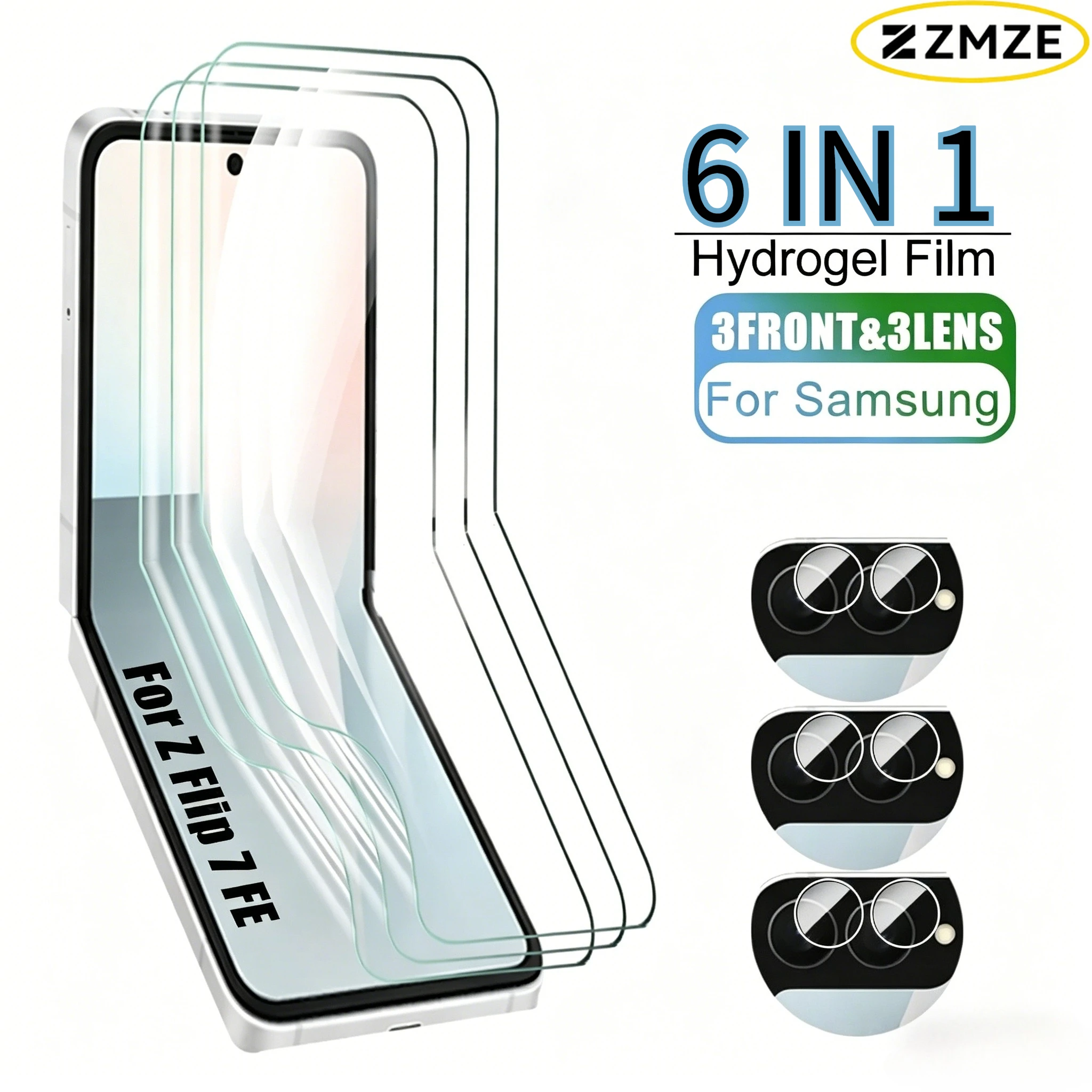6in1 Screen Protector for Samsung Galaxy Z Flip7FE 7 6 5 4 Soft Hydrogel Film Anti-Scratch Full Covertransparent Smooth Texture
6in1 Screen Protector for Samsung Galaxy Z Flip7FE 7 6 5 4 Soft Hydrogel Film Anti-Scratch Full Covertransparent Smooth Texture