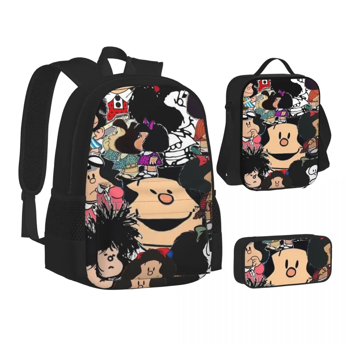 Mafalda Backpacks Boys Girls Bookbag School Bags Kids Rucksack Lunch Bag Pen Bag Three-Piece Set
Mafalda Backpacks Boys Girls Bookbag School Bags Kids Rucksack Lunch Bag Pen Bag Three-Piece Set